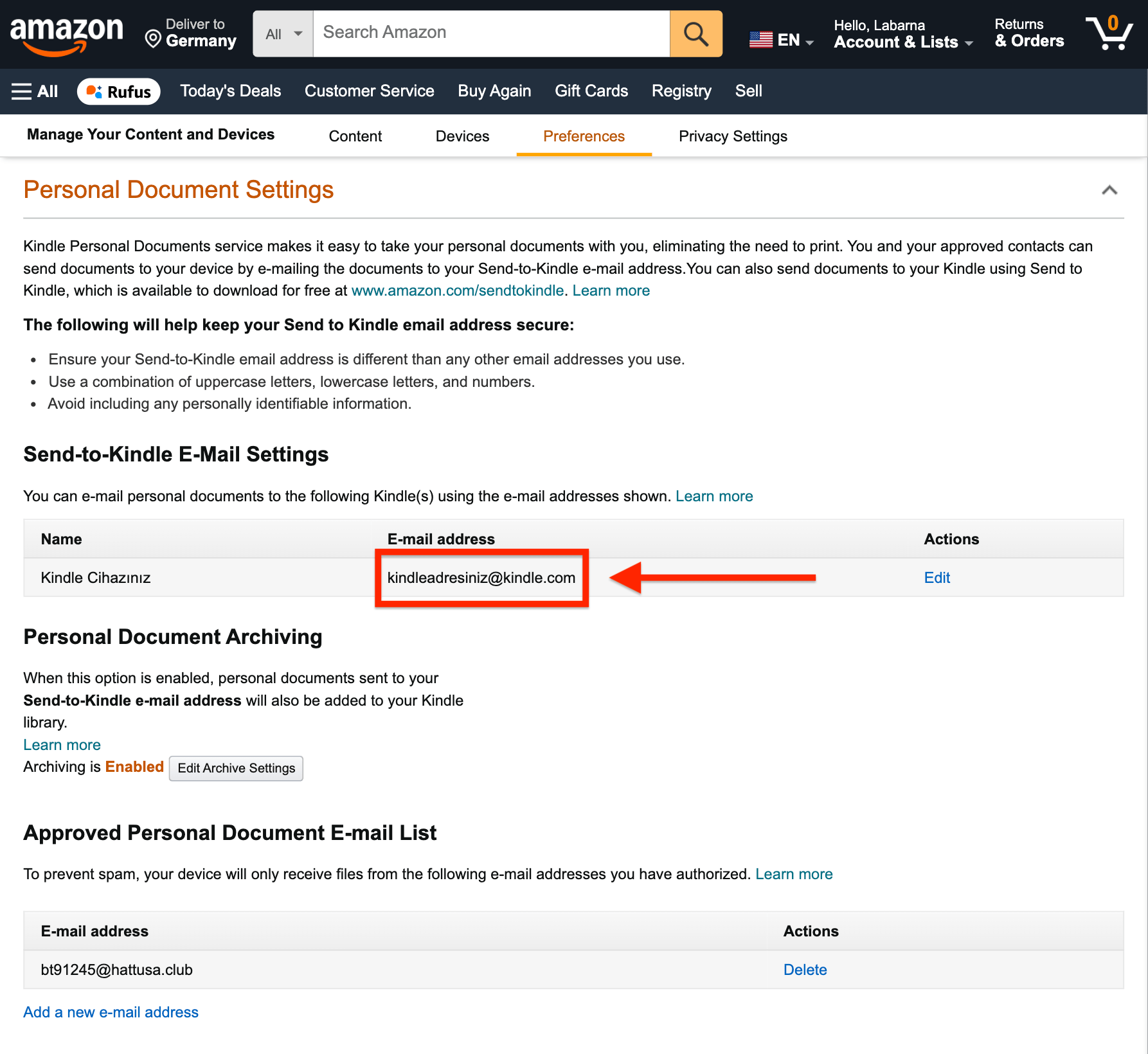 Amazon Send-to-Kindle E-Mail