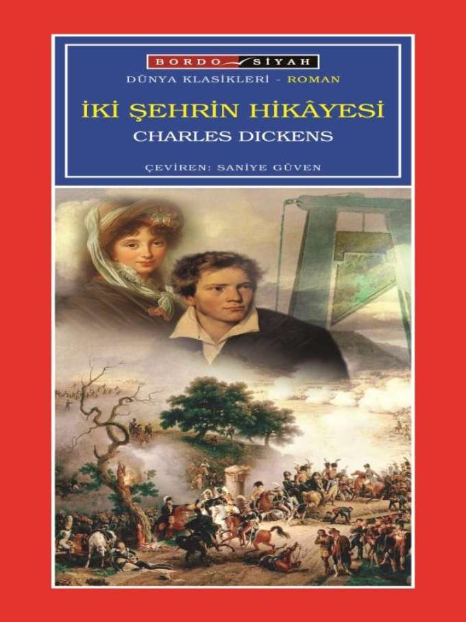 İki Şehrin Hikayesi(Bordo-Siyah) kapağı
