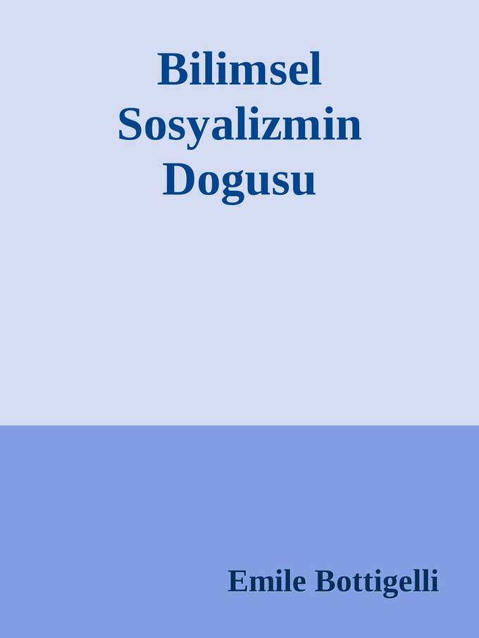 Bilimsel Sosyalizmin Doğuşu kapağı