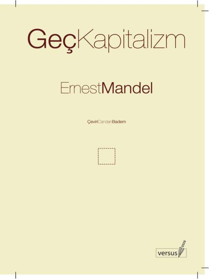 Geç Kapitalizm kapağı