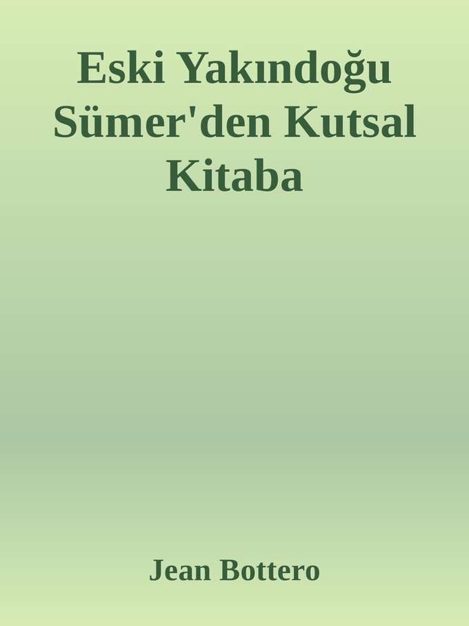 Eski Yakındoğu Sümer'den Kutsal Kitaba kapağı